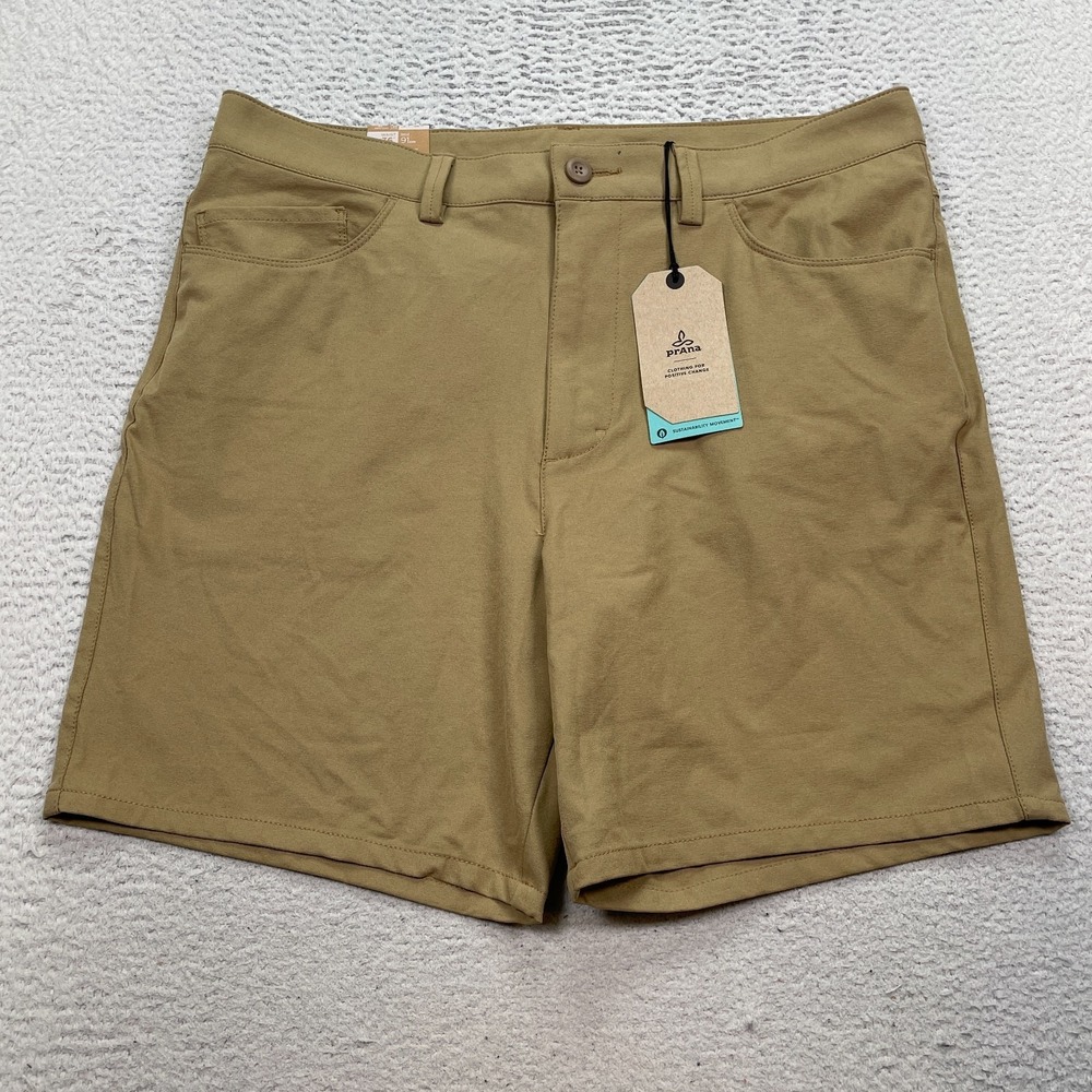 Prana Decoder Shorts Men's Size 36 Everyday Essential Beige 7" NWT